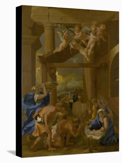 The Adoration of the Shepherds, C. 1633-Nicolas Poussin-Stretched Canvas