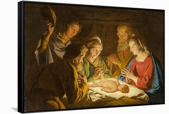 The Adoration of the Shepherds, c.1635-1637-Matthias Stomer-Framed Stretched Canvas