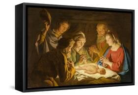 The Adoration of the Shepherds, c.1635-1637-Matthias Stomer-Framed Stretched Canvas