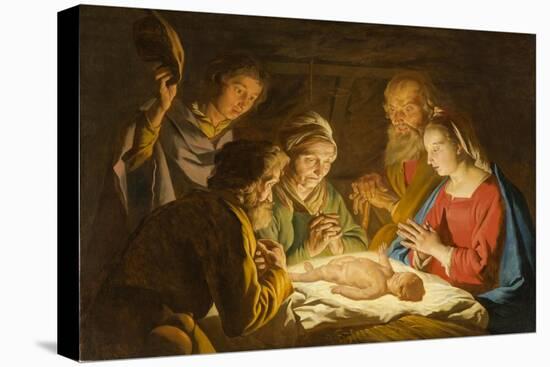 The Adoration of the Shepherds, c.1635-1637-Matthias Stomer-Stretched Canvas