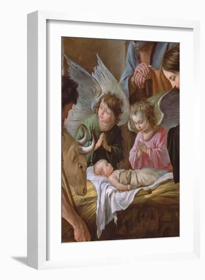 The Adoration of the Shepherds, C.1638 (Detail)-Antoine And Louis & Mathieu Le Nain-Framed Giclee Print