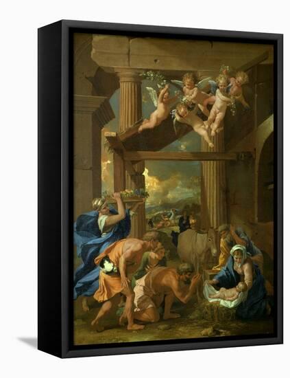 The Adoration of the Shepherds, C1633-Nicolas Poussin-Framed Stretched Canvas