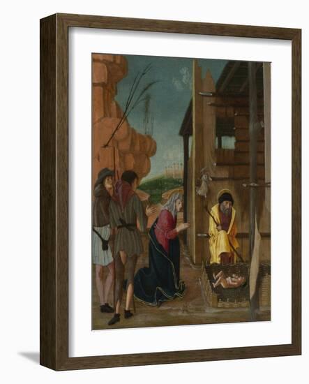 The Adoration of the Shepherds, Ca 1485-Bernardino Butinone-Framed Giclee Print