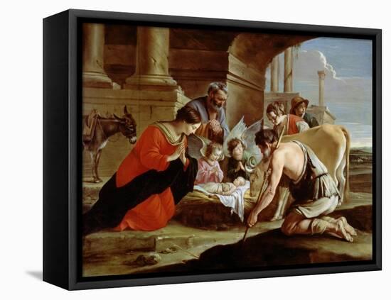 The Adoration of the Shepherds, circa 1638-Antoine & Louis Le Nain-Framed Stretched Canvas