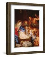 The Adoration of the Shepherds, Detail of the Group Surrounding Jesus-Guido Reni-Framed Giclee Print