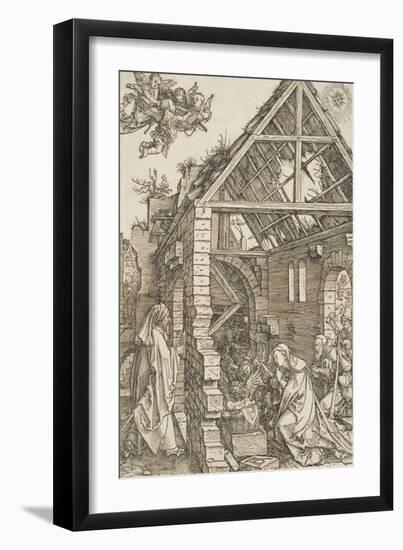 The Adoration of the Shepherds, from the Series "The Life of the Virgin", C.1502-03-Albrecht Dürer-Framed Giclee Print