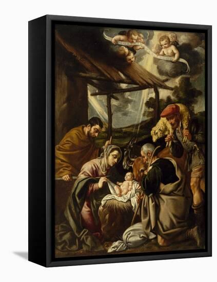 The Adoration of the Shepherds (Oil on Canvas)-Pedro Orrente-Framed Stretched Canvas