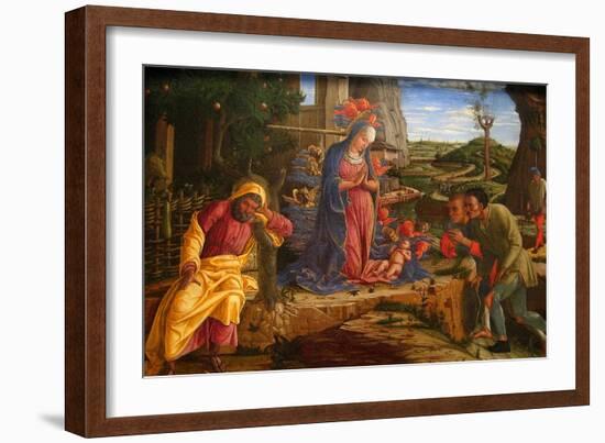 The Adoration of the Shepherds, Shortly after 1451-Andrea Mantegna-Framed Art Print