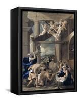 The Adoration of the Shepherds-Nicolas Poussin-Framed Stretched Canvas