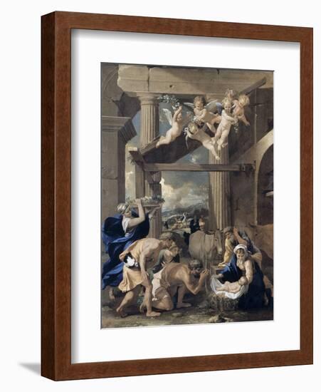 The Adoration of the Shepherds-Nicolas Poussin-Framed Giclee Print