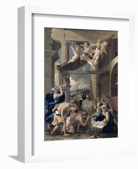 The Adoration of the Shepherds-Nicolas Poussin-Framed Giclee Print