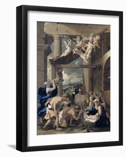 The Adoration of the Shepherds-Nicolas Poussin-Framed Giclee Print