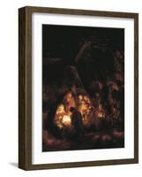 The Adoration of the Shepherds-Rembrandt van Rijn-Framed Art Print