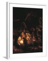 The Adoration of the Shepherds-Rembrandt van Rijn-Framed Art Print