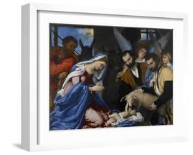 The Adoration of the Shepherds-Lorenzo Lotto-Framed Giclee Print