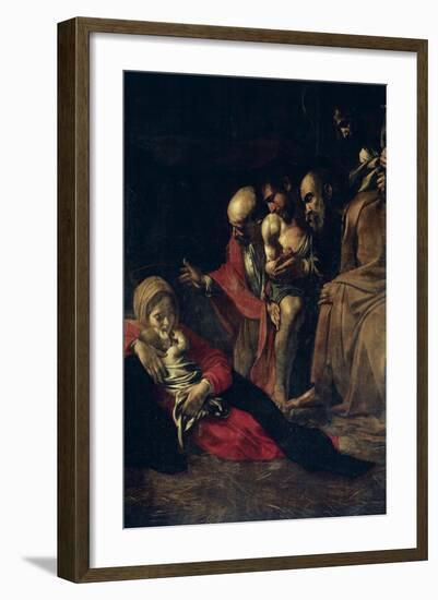 The Adoration of the Shepherds-Caravaggio-Framed Art Print