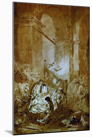 The Adoration of the Shepherds-Jean-Honoré Fragonard-Mounted Giclee Print