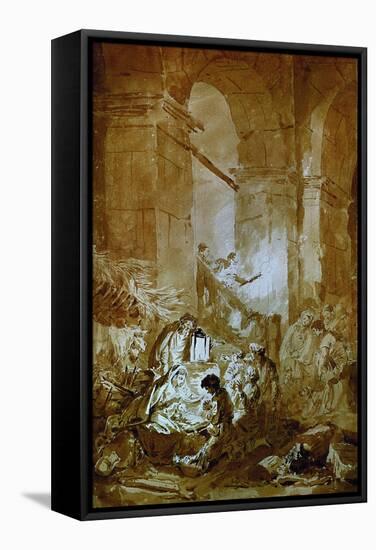 The Adoration of the Shepherds-Jean-Honoré Fragonard-Framed Stretched Canvas