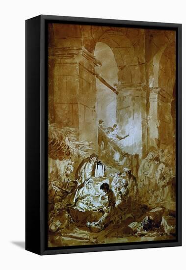 The Adoration of the Shepherds-Jean-Honoré Fragonard-Framed Stretched Canvas