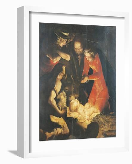 The Adoration of the Shepherds-Luca Cambiaso-Framed Giclee Print