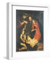 The Adoration of the Shepherds-Luca Cambiaso-Framed Giclee Print