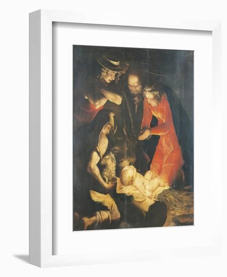 The Adoration of the Shepherds-Luca Cambiaso-Framed Giclee Print