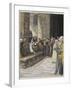 The Adulterous Woman - Christ Writing Upon the Ground-James Tissot-Framed Giclee Print