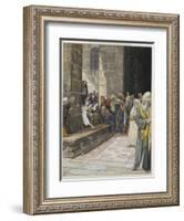 The Adulterous Woman - Christ Writing Upon the Ground-James Tissot-Framed Giclee Print