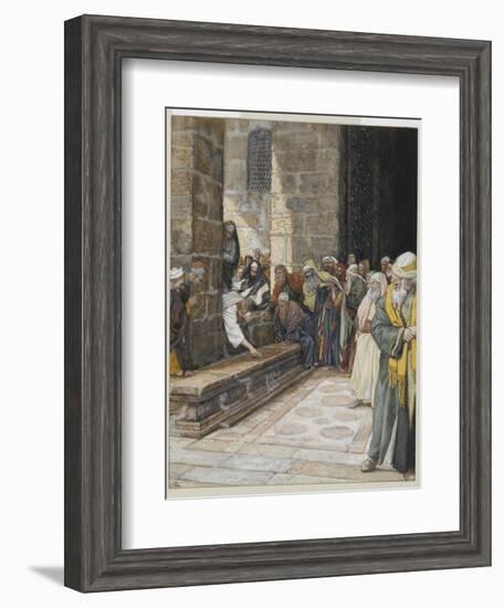 The Adulterous Woman - Christ Writing Upon the Ground-James Tissot-Framed Giclee Print