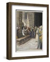 The Adulterous Woman - Christ Writing Upon the Ground-James Tissot-Framed Giclee Print