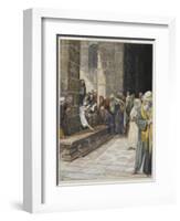 The Adulterous Woman - Christ Writing Upon the Ground-James Tissot-Framed Giclee Print