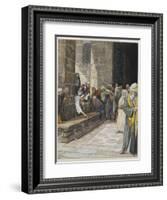 The Adulterous Woman - Christ Writing Upon the Ground-James Tissot-Framed Giclee Print