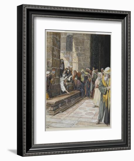 The Adulterous Woman - Christ Writing Upon the Ground-James Tissot-Framed Giclee Print