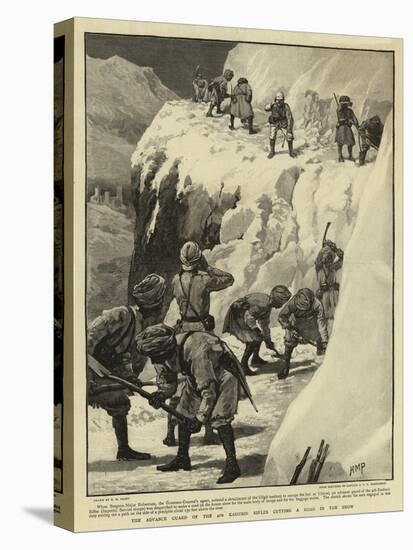 The Advance Guard of the 4th Kashmir Rifles Cutting a Road in the Snow-Henry Marriott Paget-Stretched Canvas