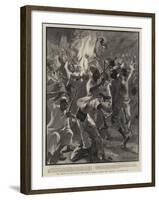 The Advance in the Soudan, Camp Life in Merawi, Dancing the Dilluka on Dongola Day-Sydney Prior Hall-Framed Giclee Print