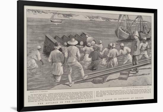 The Advance in the Soudan, Launching a Barge in Sections at Shalal-null-Framed Giclee Print