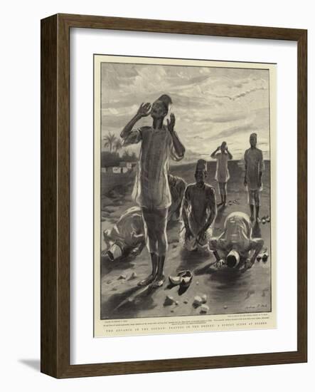 The Advance in the Soudan, Prayers in the Desert, a Sunset Scene at Berber-Sydney Prior Hall-Framed Giclee Print