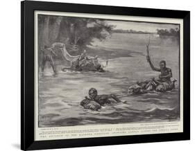 The Advance of the Kassala Garrison, Swimming Camels across the Atbara River-William T. Maud-Framed Giclee Print