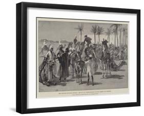 The Advance Towards Dongola, Artists and Correspondents Buying Camels and Donkeys-William Heysham Overend-Framed Giclee Print