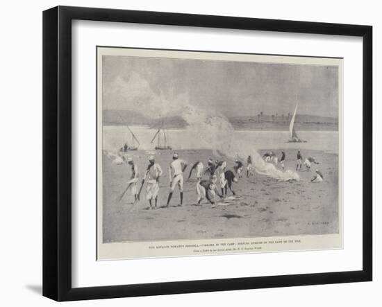 The Advance Towards Dongola, Cholera in the Camp, Burning Rubbish on the Bank of the Nile-Charles Auguste Loye-Framed Giclee Print