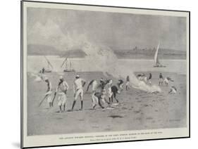 The Advance Towards Dongola, Cholera in the Camp, Burning Rubbish on the Bank of the Nile-Charles Auguste Loye-Mounted Giclee Print