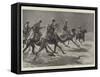 The Advance Towards Dongola, Egyptian Camel Corps Patrolling in the Desert South of Akasheh-Richard Caton Woodville II-Framed Stretched Canvas