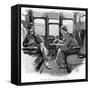 The Adventure of Silver Blaze, Holmes and Watson on Train-Sidney E Paget-Framed Stretched Canvas