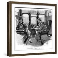 The Adventure of Silver Blaze, Holmes and Watson on Train-Sidney E Paget-Framed Giclee Print