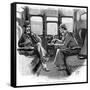 The Adventure of Silver Blaze, Holmes and Watson on Train-Sidney E Paget-Framed Stretched Canvas