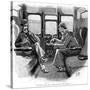 The Adventure of Silver Blaze, Holmes and Watson on Train-Sidney E Paget-Stretched Canvas