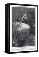 The Adventure of the Dancing Men Sherlock Holmes Studies the Case at His Desk-Jacques Camory-Framed Stretched Canvas