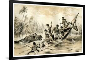 The Adventure with a Hippopotamus, 1883-null-Framed Giclee Print