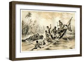 The Adventure with a Hippopotamus, 1883-null-Framed Premium Giclee Print