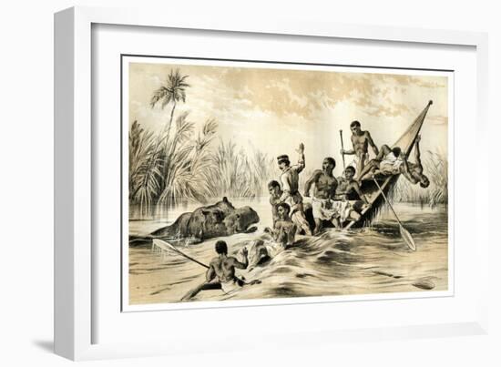 The Adventure with a Hippopotamus, 1883-null-Framed Giclee Print